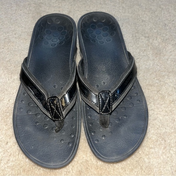 Vionic Shoes - Vionic Black Toe Post Flip Flop Thong Sandals Shoes Size 6